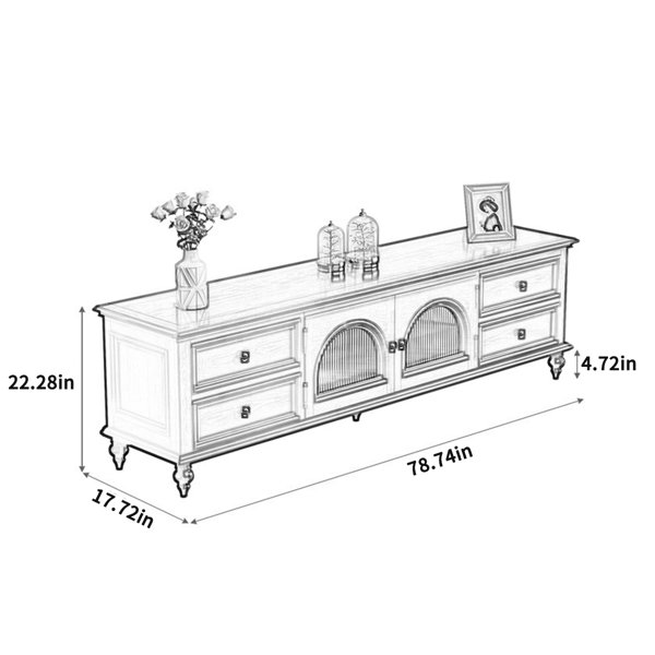 RUNTO Solid Wood TV Stand for TVs up to 65" Wayfair Canada
